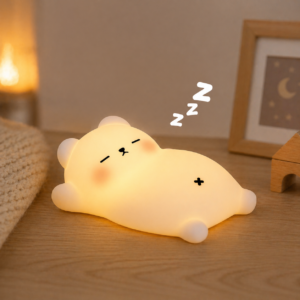 Nachtlampje Beer – Silicone Kinderlamp met White Noise & Oplaadbare LED